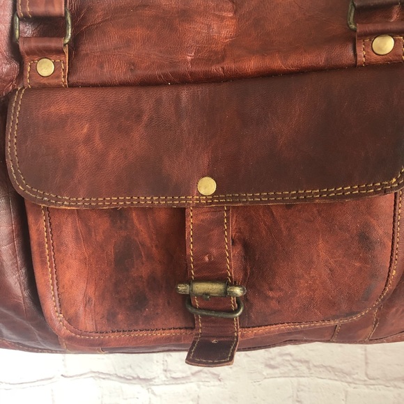 Vintage leather duffel bag, 20”, brown, unisex - Picture 2 of 8
